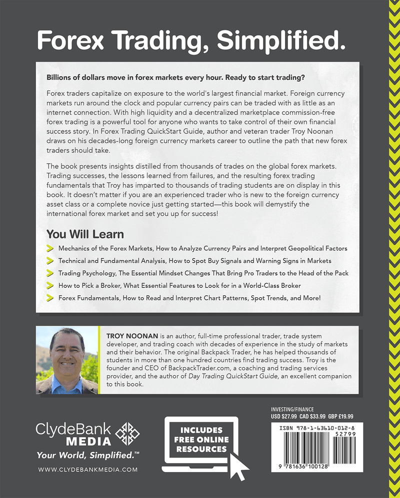 Forex Trading QuickStart Guide by Troy Noonan ISBN 978-1-63610-012-8 in paperback format. 