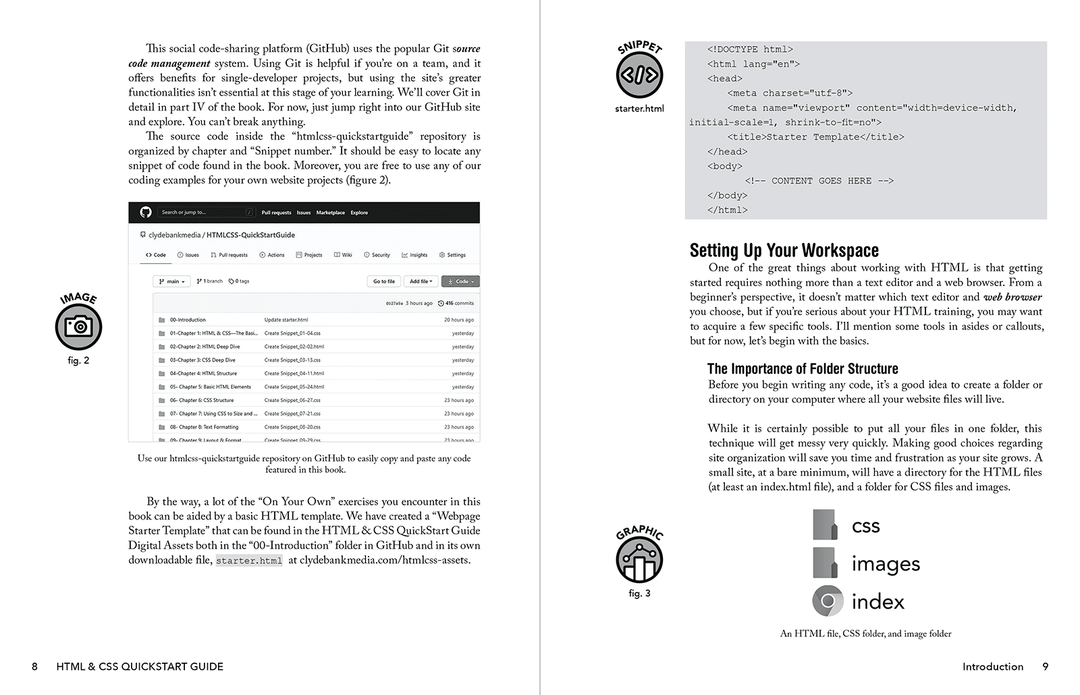 HTML & CSS QuickStart Guide by David DuRocher ISBN 978-1-63610-023-4 in spiral-bound format. #format_spiral-bound