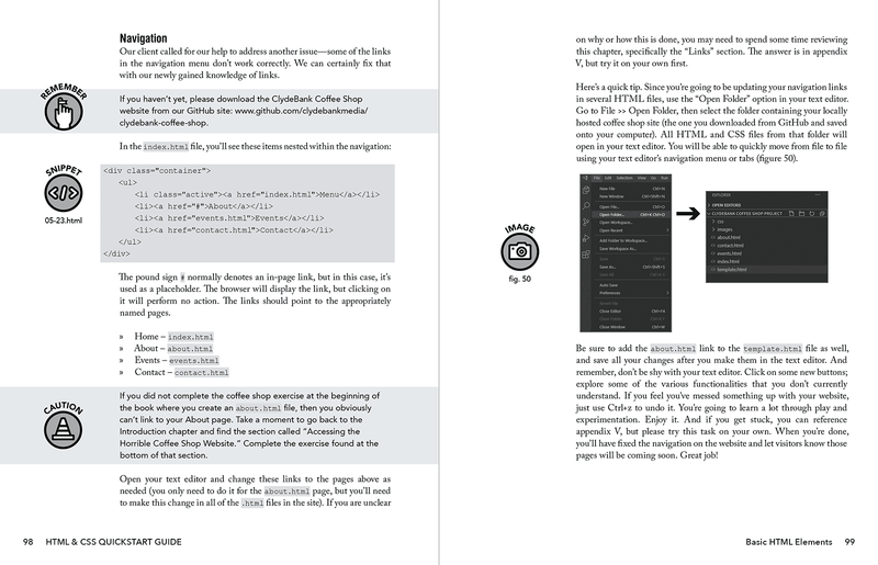 HTML & CSS QuickStart Guide by David DuRocher ISBN 978-1-63610-023-4 in spiral-bound format. 