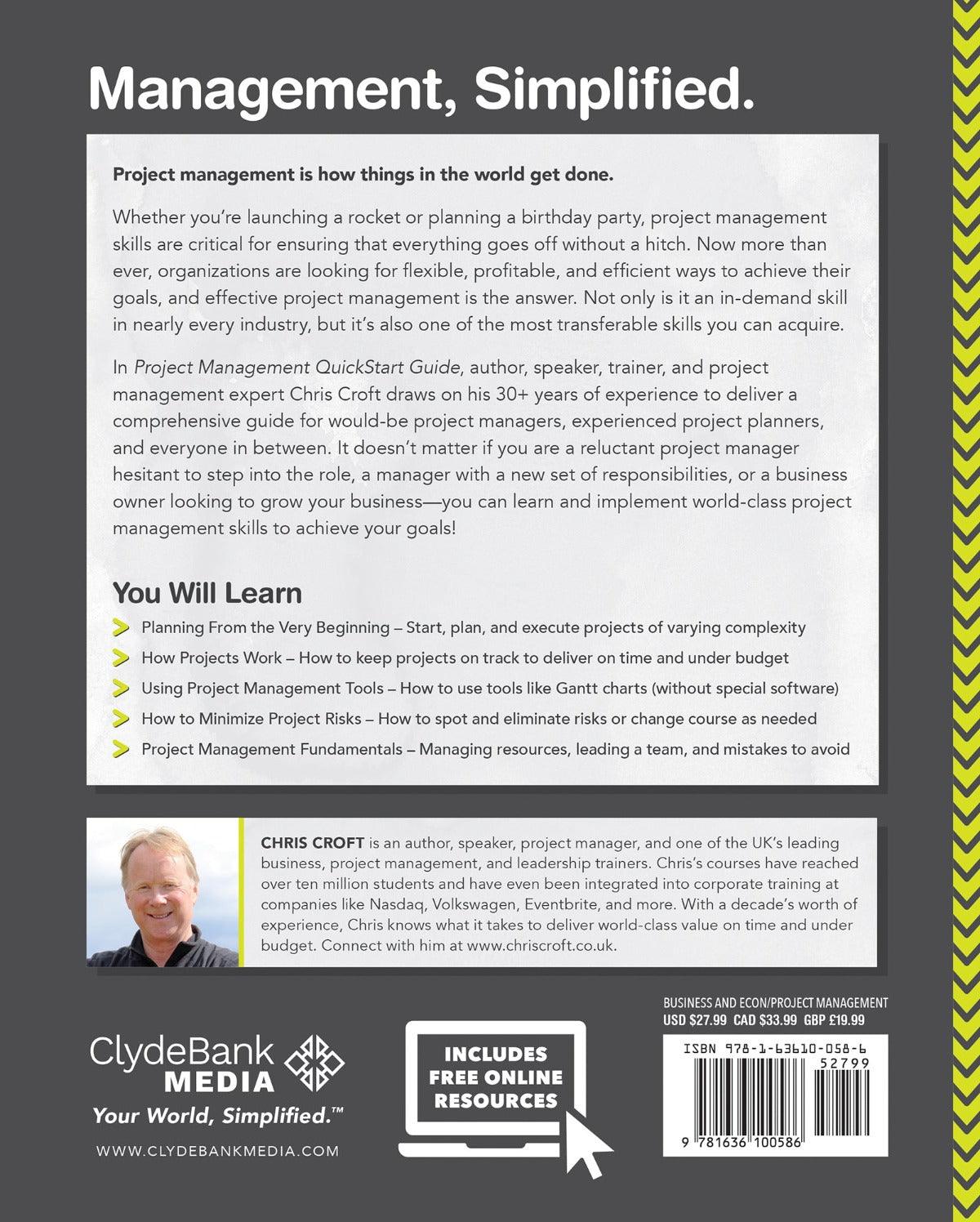 Project Management QuickStart Guide by Chris Croft ISBN 978-1-63610-058-6 in paperback format. #format_paperback