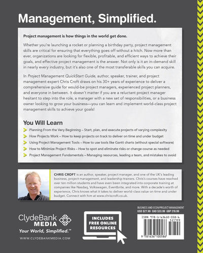 Project Management QuickStart Guide by Chris Croft ISBN 978-1-63610-058-6 in paperback format. #format_paperback