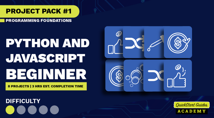16 Beginner-Friendly Python and JavaScript Projects: Level 1 + 2 BUNDLE