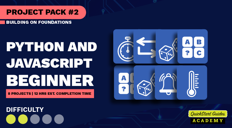 16 Beginner-Friendly Python and JavaScript Projects: Level 1 + 2 BUNDLE